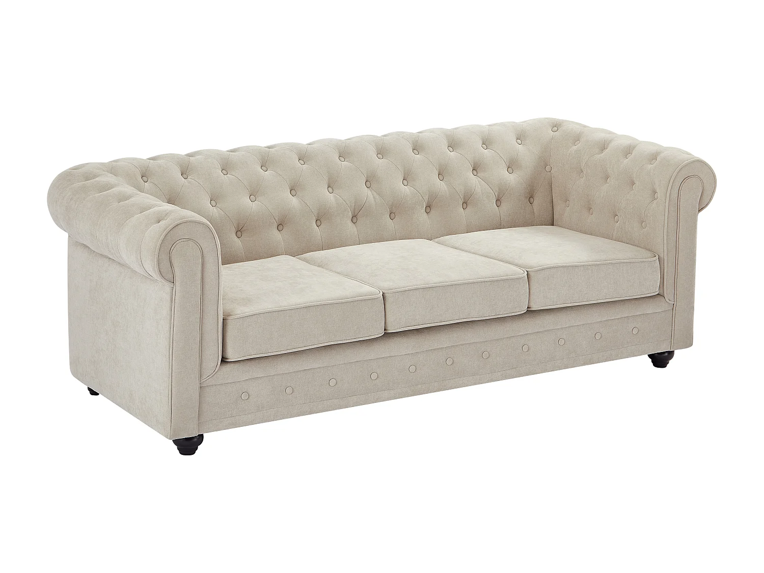 Canapé 3 places en tissu beige CHESTERFIELD