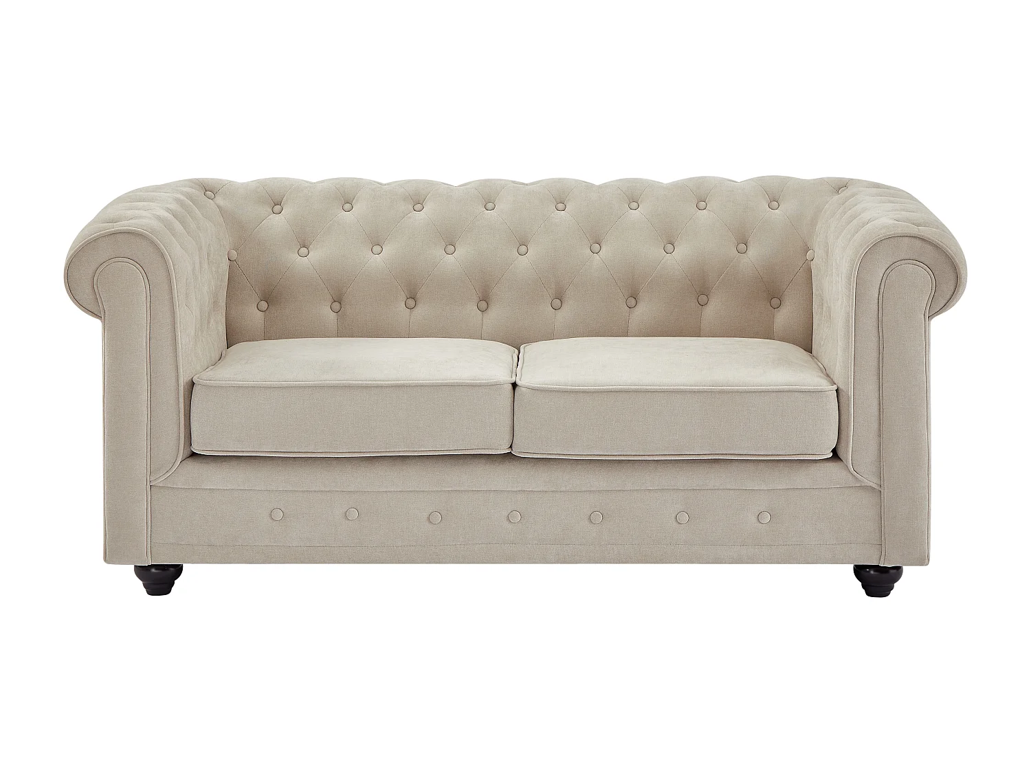 Canapé 2 places en tissu beige CHESTERFIELD