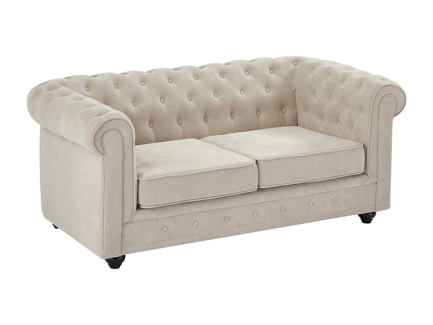 Canapé 2 places en tissu beige CHESTERFIELD