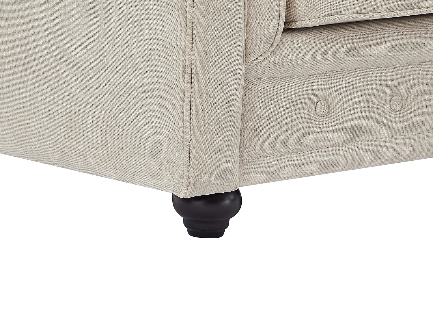 Fauteuil en tissu beige CHESTERFIELD
