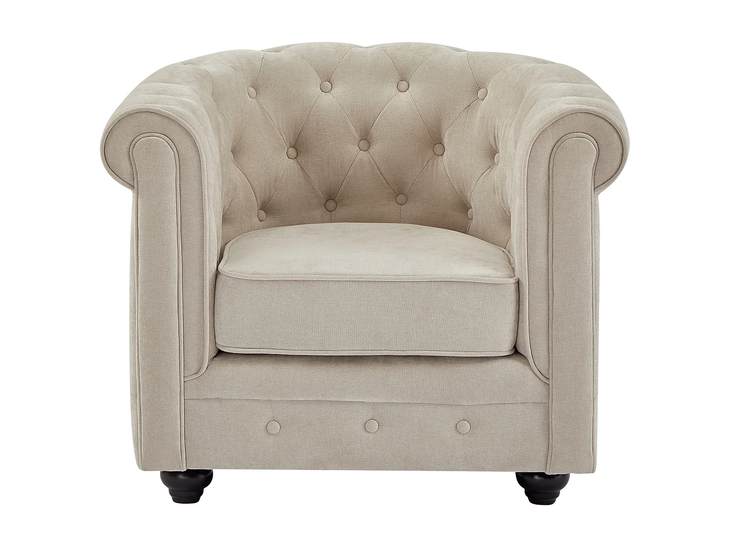 Fauteuil en tissu beige CHESTERFIELD