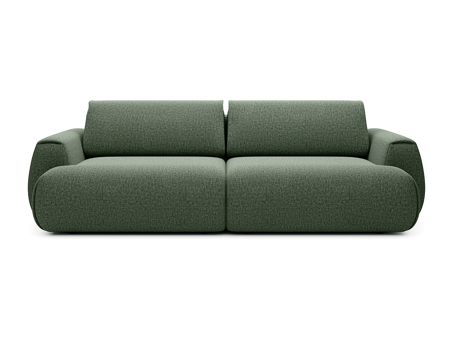 Canapé 4 places convertible en tissu chenille vert sapin MONELIA