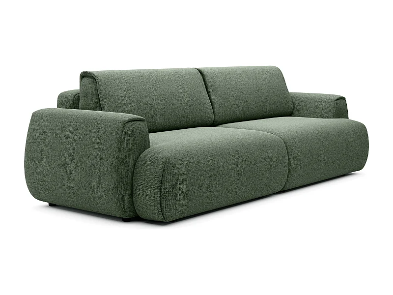 Canapé 4 places convertible en tissu chenille vert sapin MONELIA