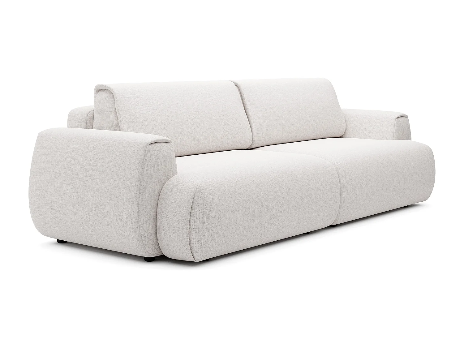Canapé 4 places convertible en tissu chenille blanc ivoire MONELIA