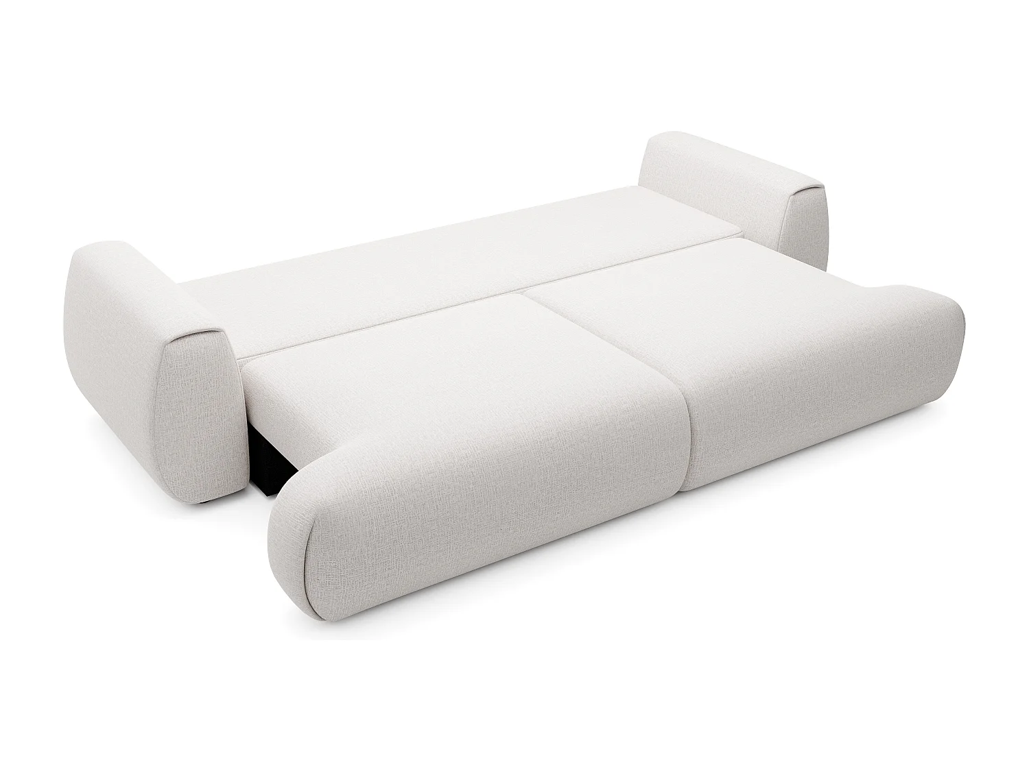 Canapé 4 places convertible en tissu chenille blanc ivoire MONELIA