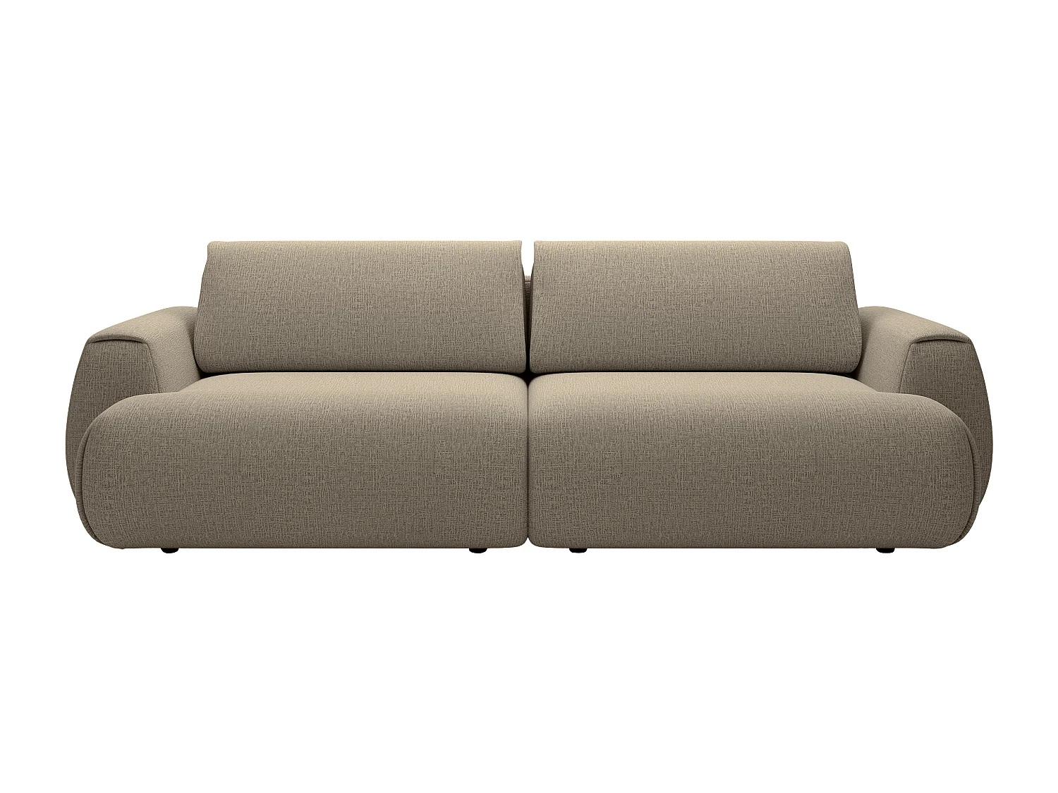 Canapé 4 places convertible en tissu chenille taupe MONELIA