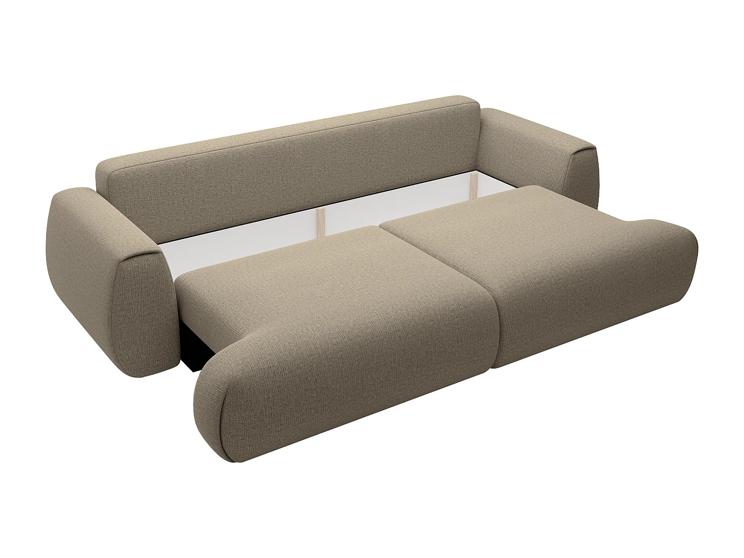 Canapé 4 places convertible en tissu chenille taupe MONELIA