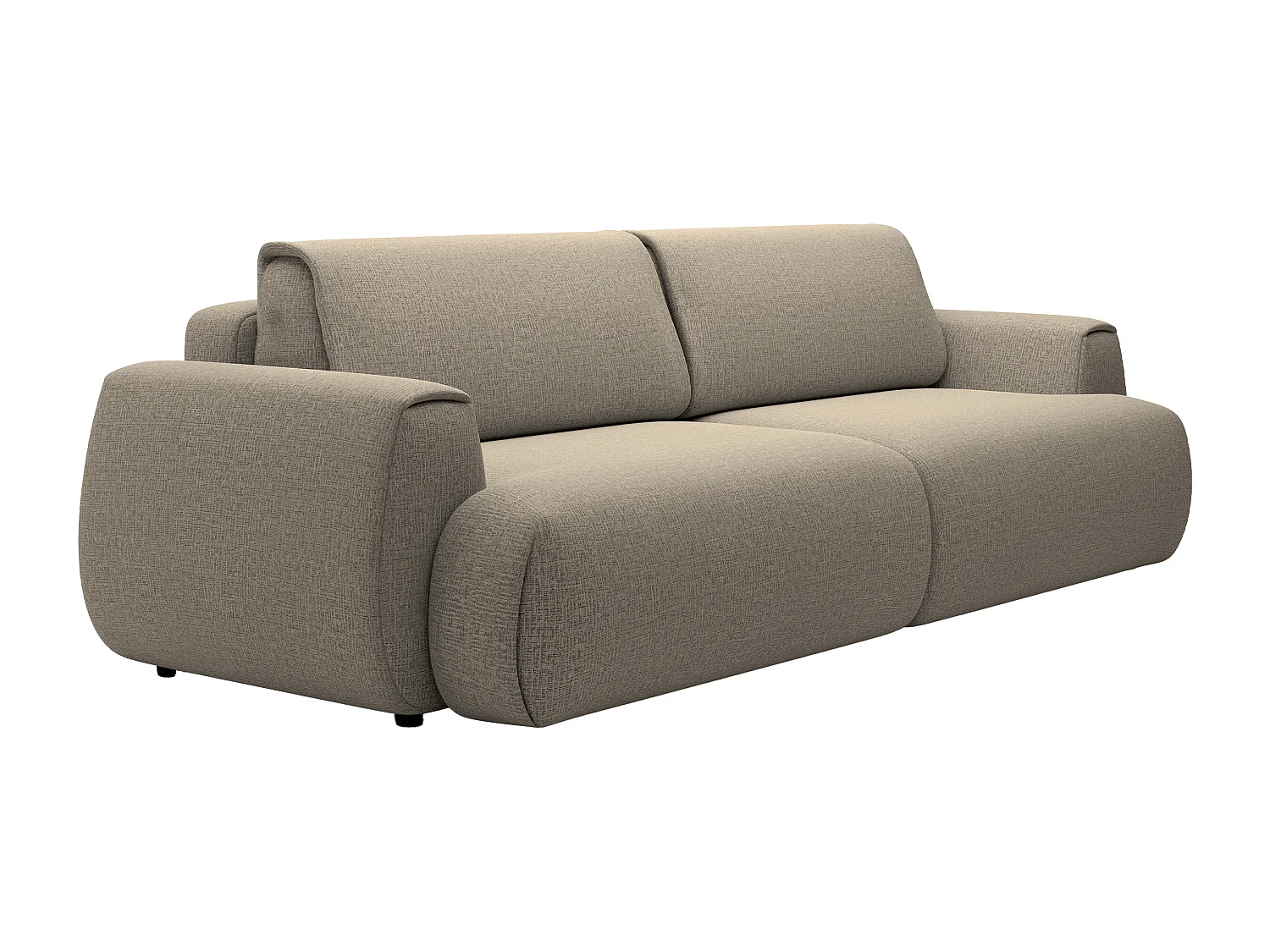 Canapé 4 places convertible en tissu chenille taupe MONELIA