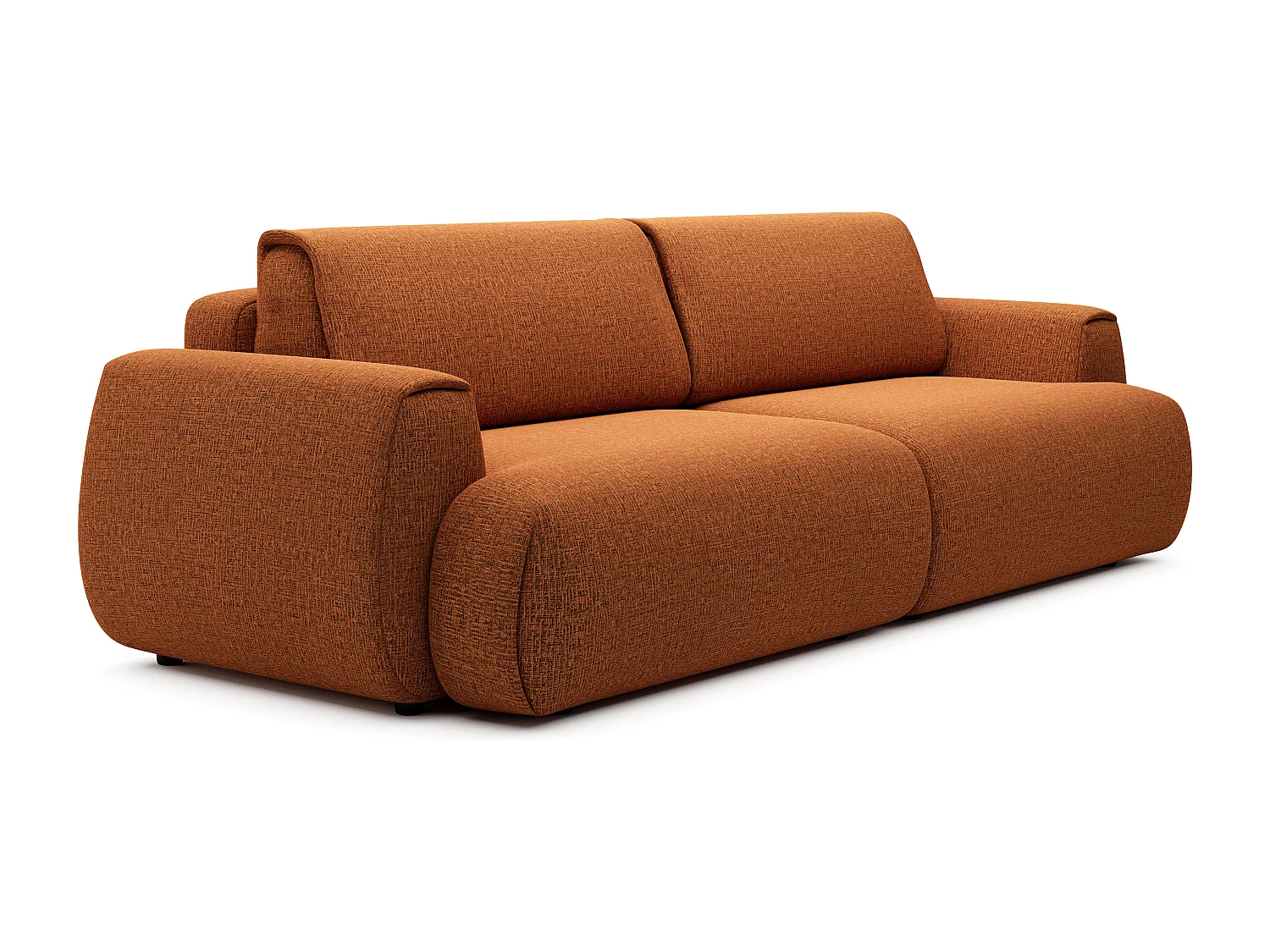 Canapé 4 places convertible en tissu chenille terracotta MONELIA
