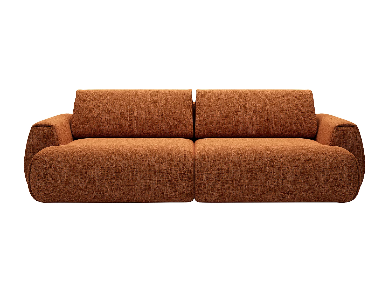 Canapé 4 places convertible en tissu chenille terracotta MONELIA
