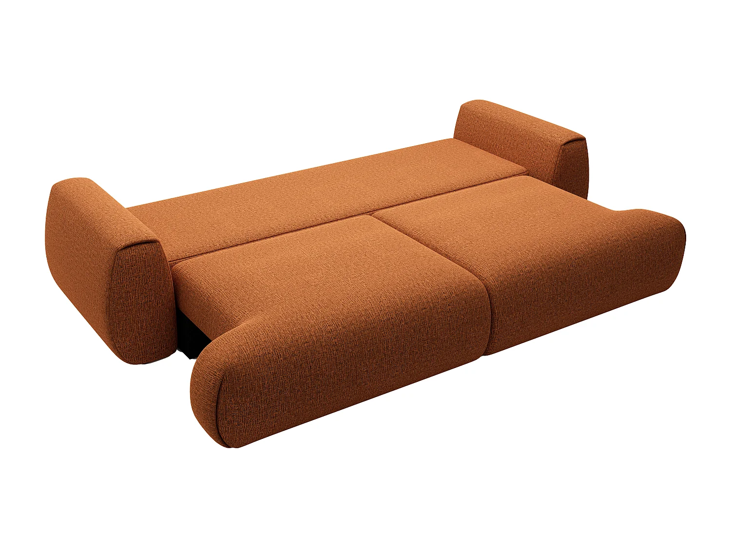 Canapé 4 places convertible en tissu chenille terracotta MONELIA