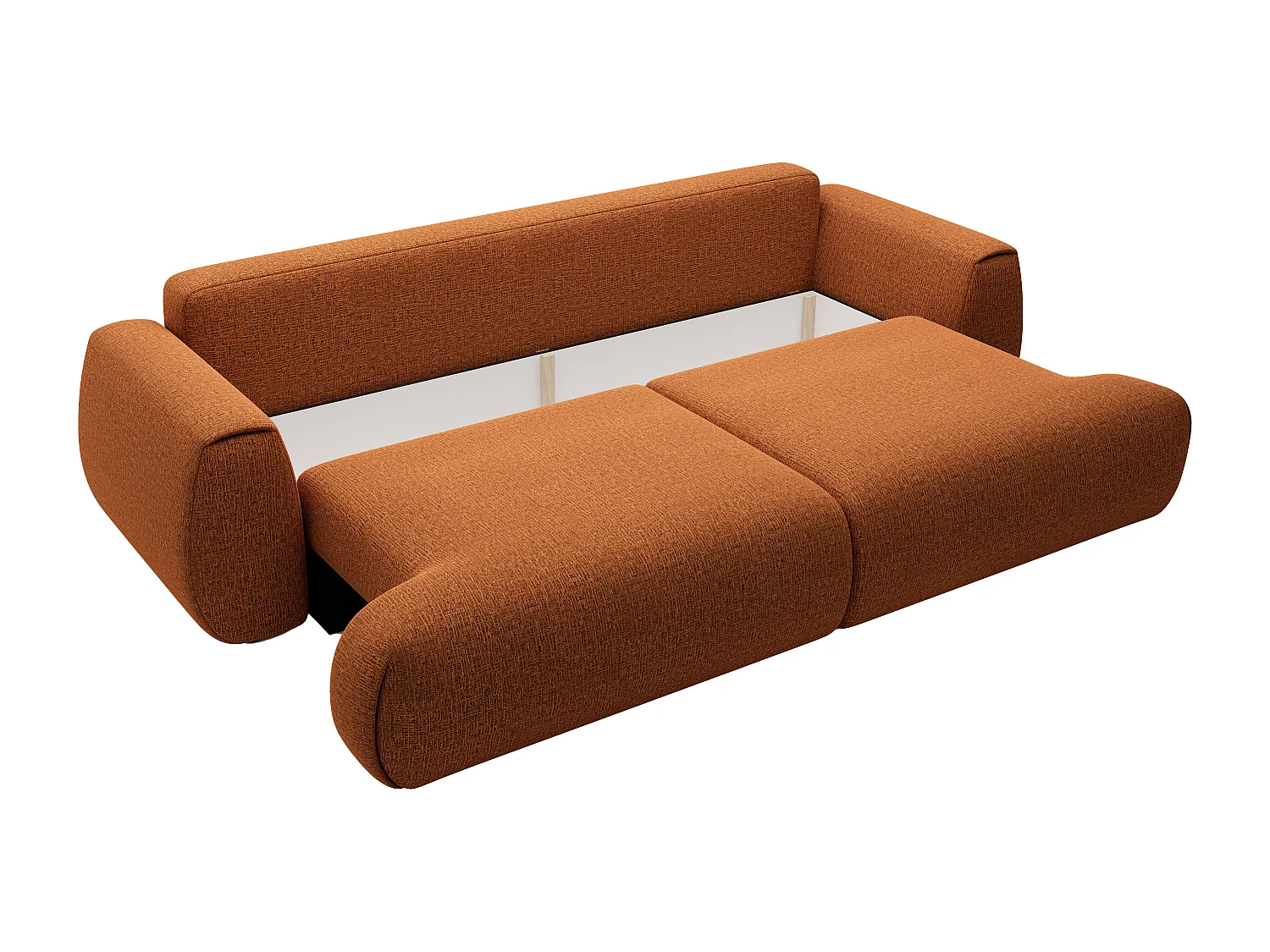 Canapé 4 places convertible en tissu chenille terracotta MONELIA