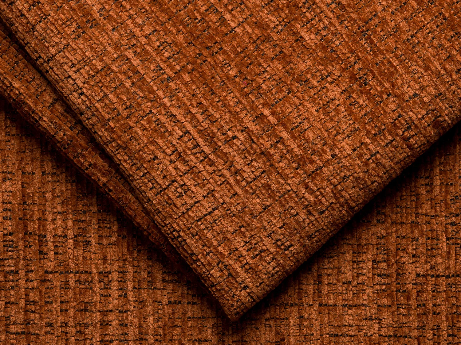 Canapé 4 places convertible en tissu chenille terracotta MONELIA