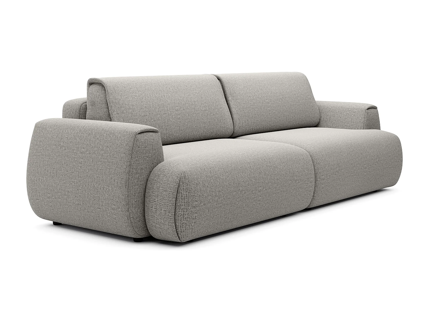 Canapé 4 places convertible en tissu chenille gris MONELIA