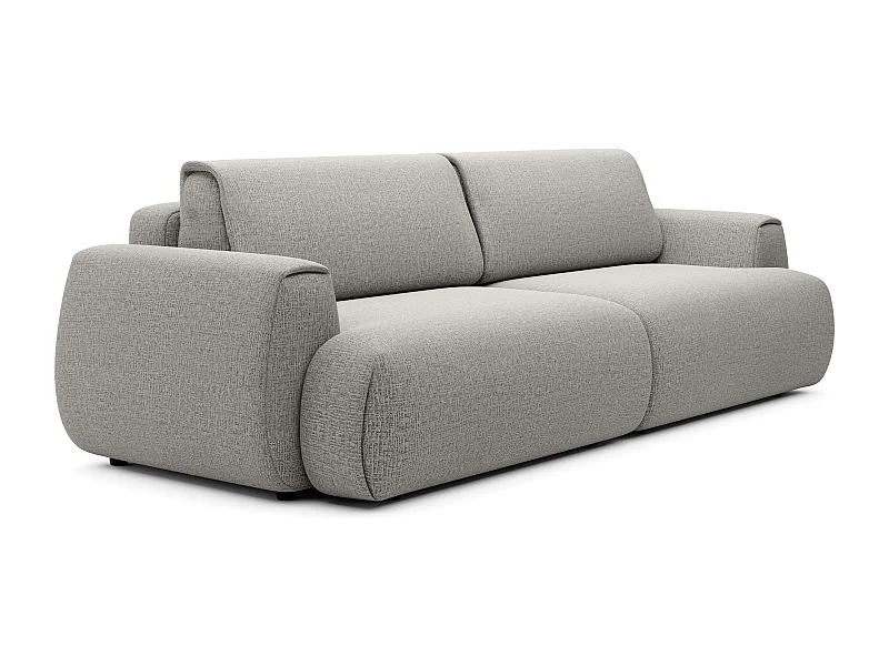 Canapé 4 places convertible en tissu chenille gris MONELIA