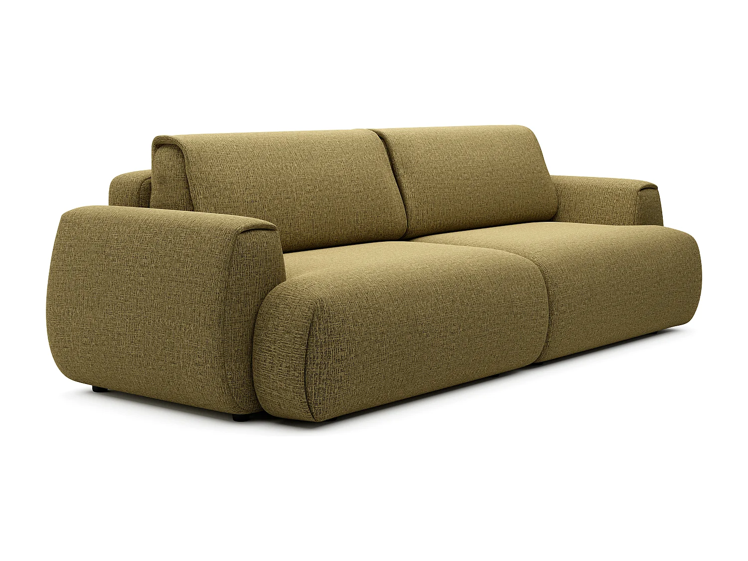 Canapé 4 places convertible en tissu chenille vert olive MONELIA