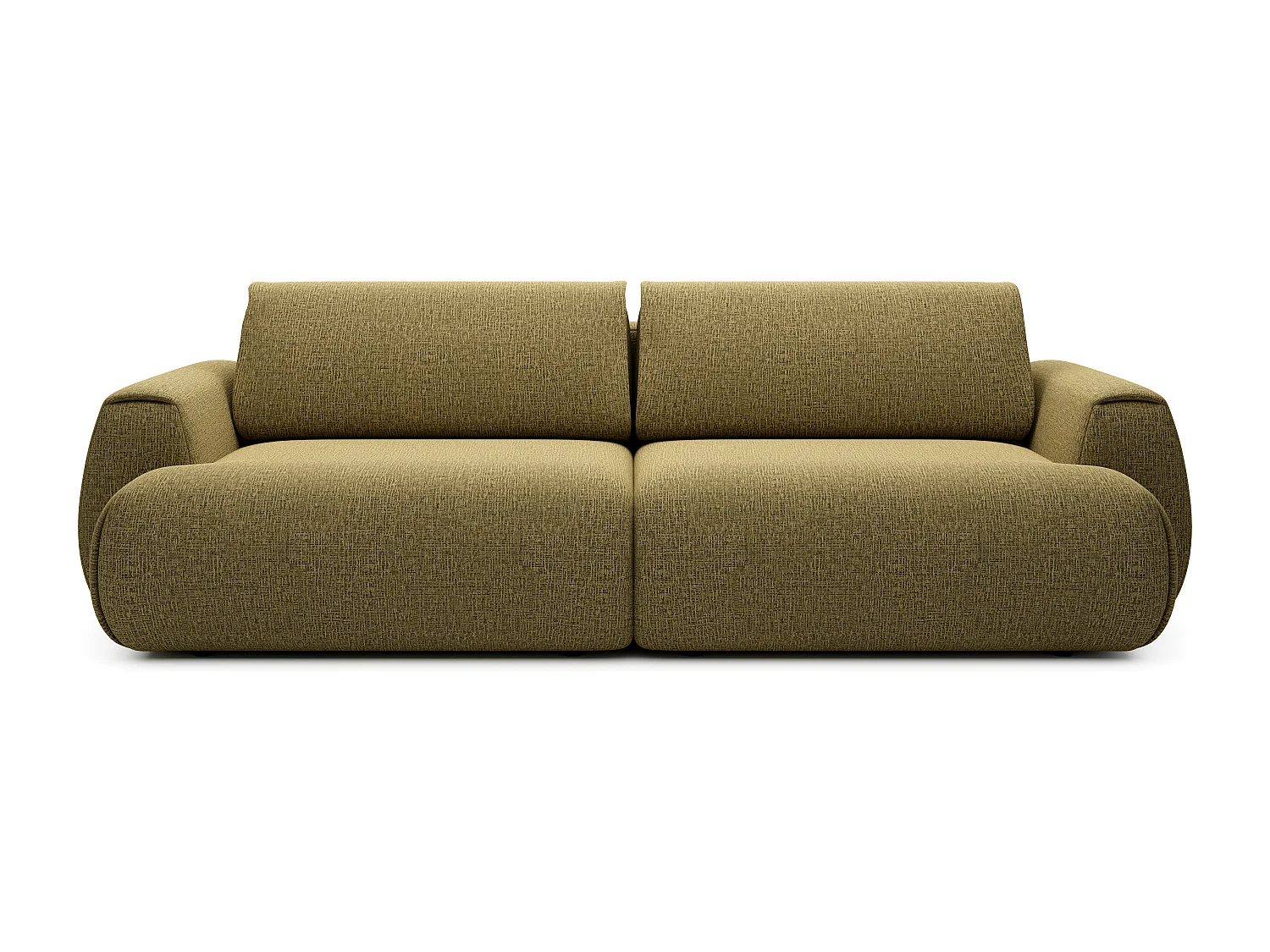 Canapé 4 places convertible en tissu chenille vert olive MONELIA