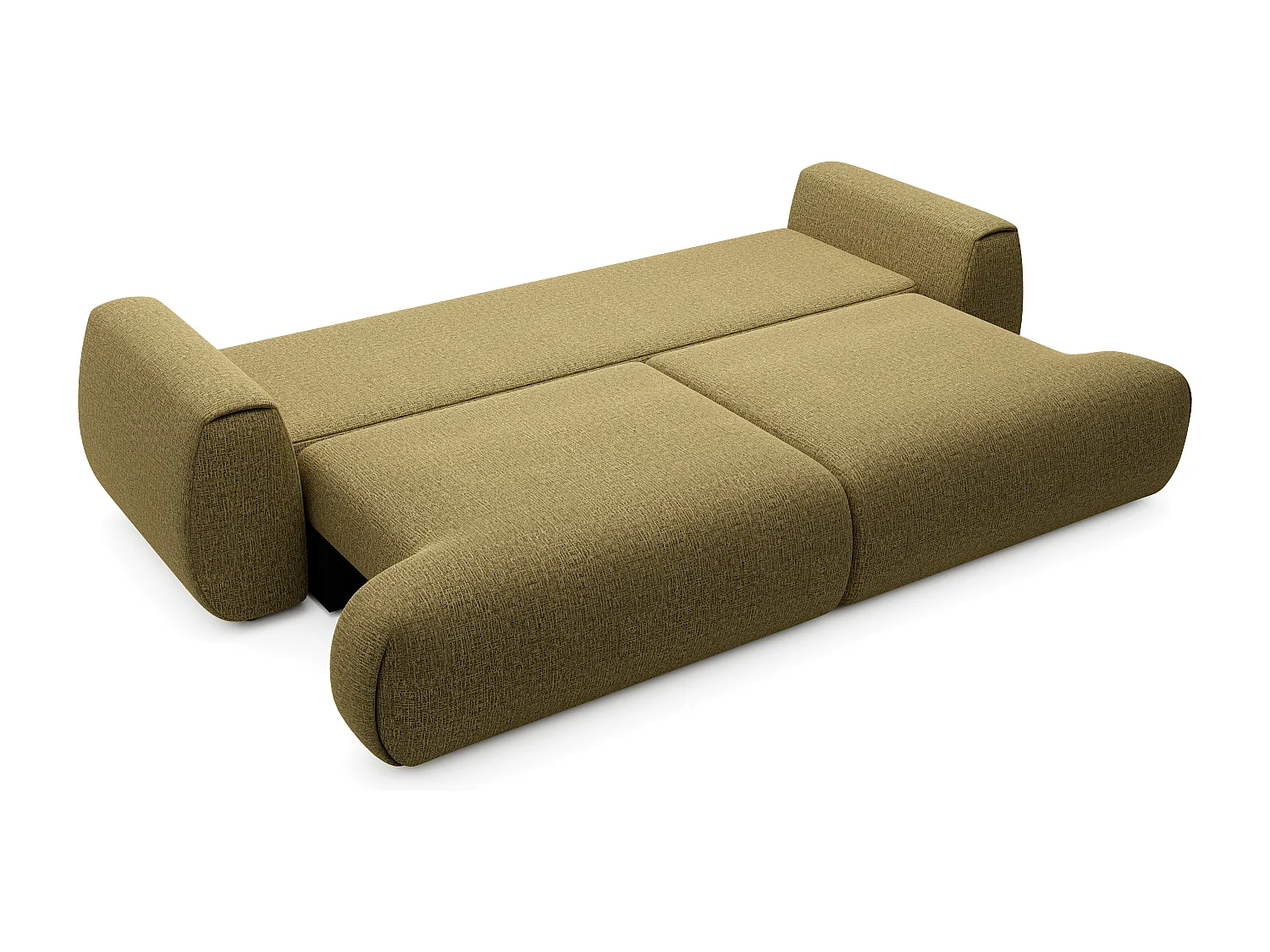 Canapé 4 places convertible en tissu chenille vert olive MONELIA