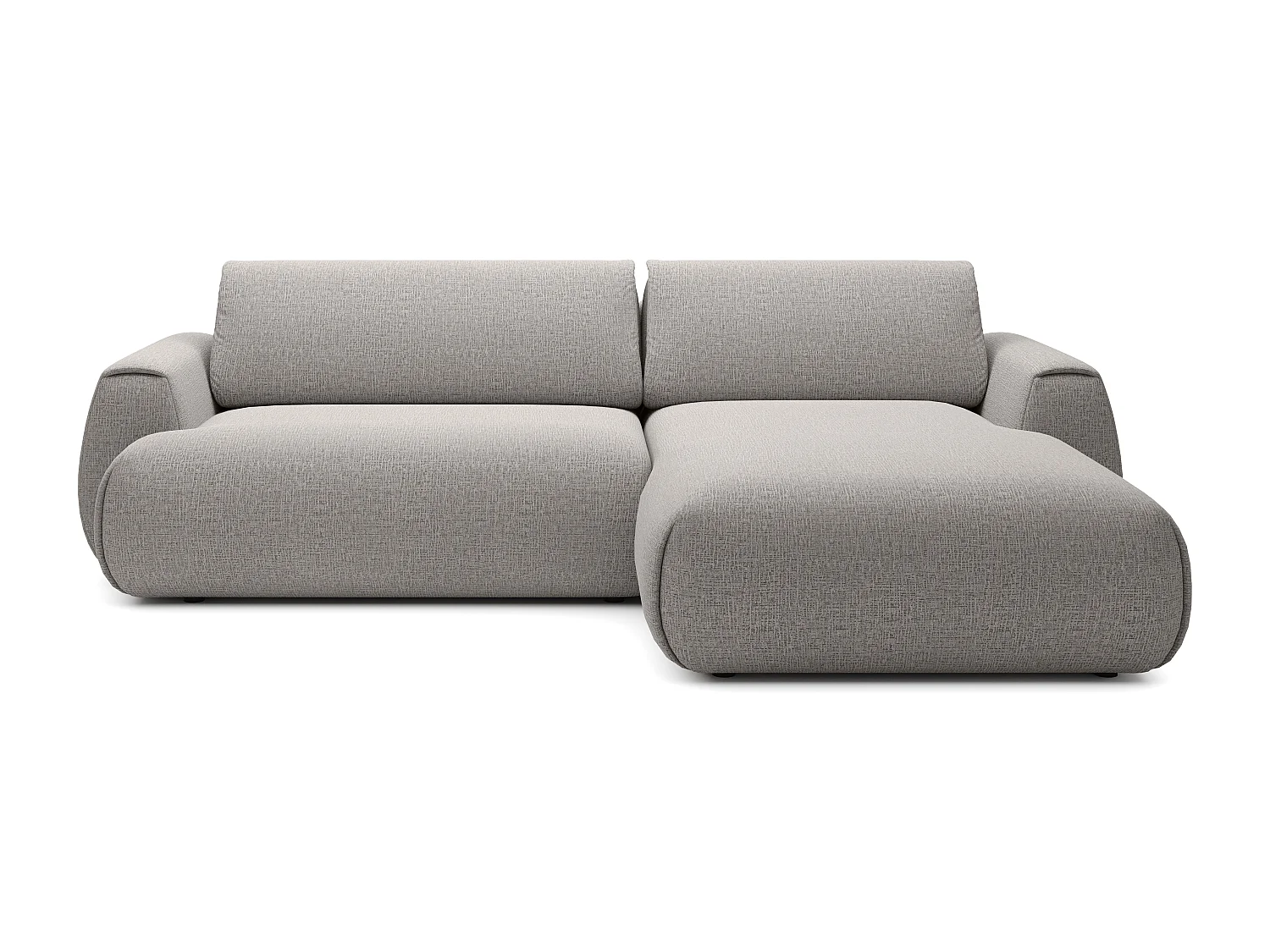 Canapé d'angle droit convertible en tissu chenille gris MONELIA