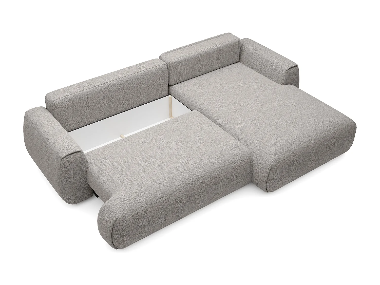 Canapé d'angle droit convertible en tissu chenille gris MONELIA