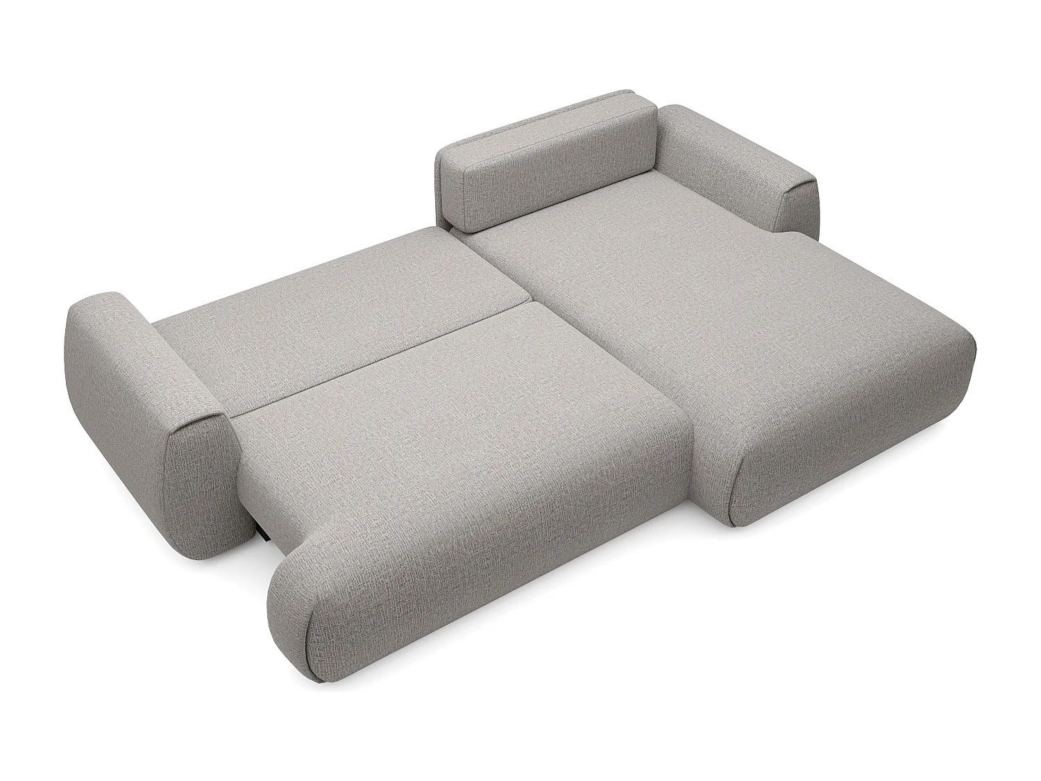 Canapé d'angle droit convertible en tissu chenille gris MONELIA
