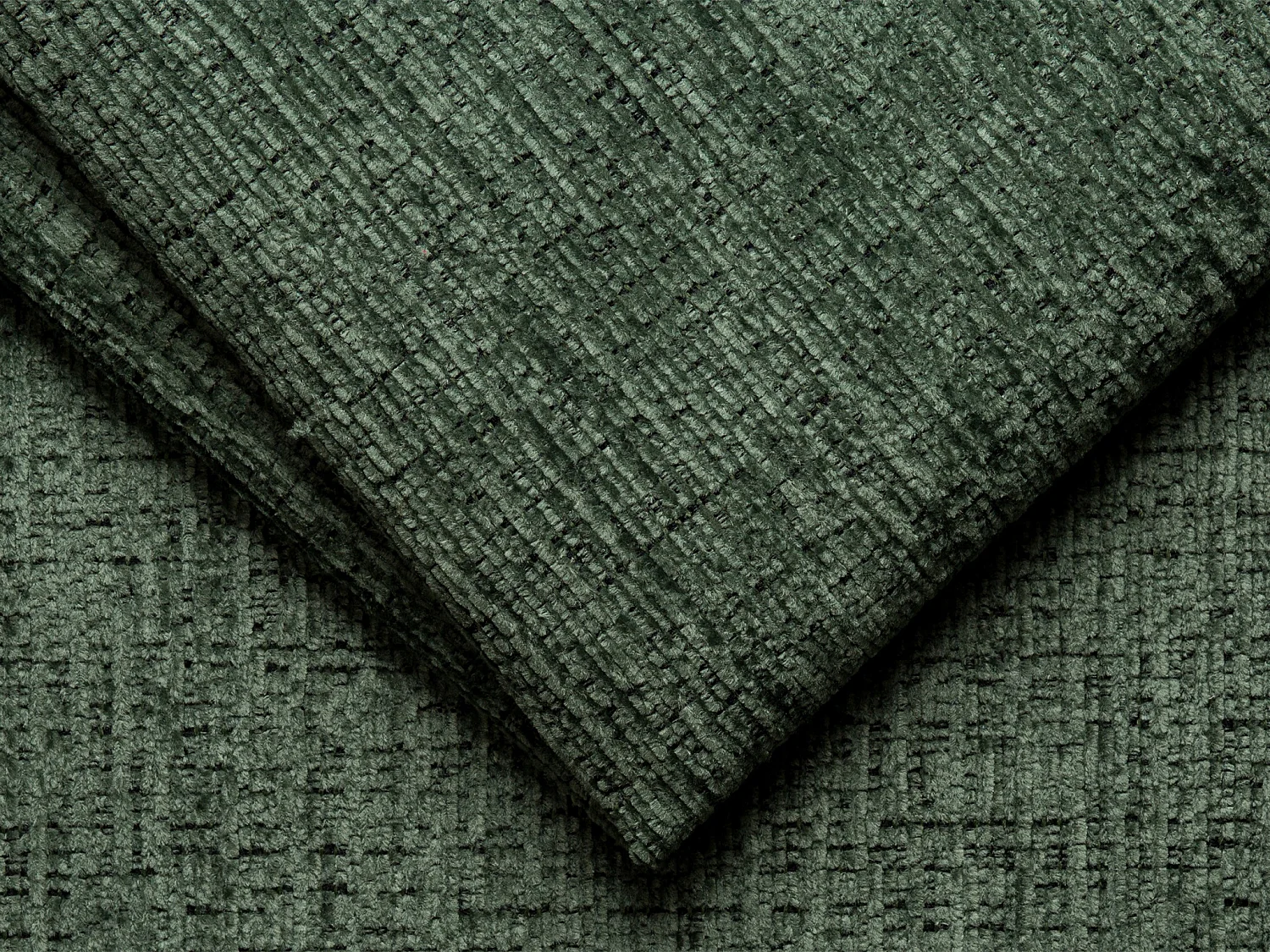 Canapé d'angle droit convertible en tissu chenille vert sapin MONELIA