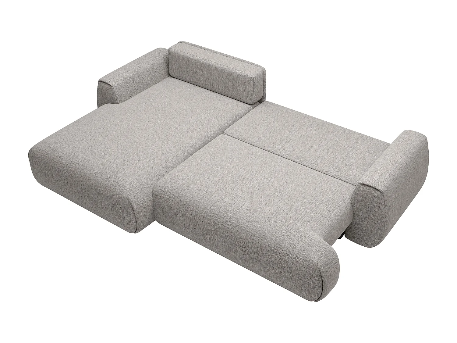 Canapé d'angle gauche convertible en tissu chenille gris MONELIA