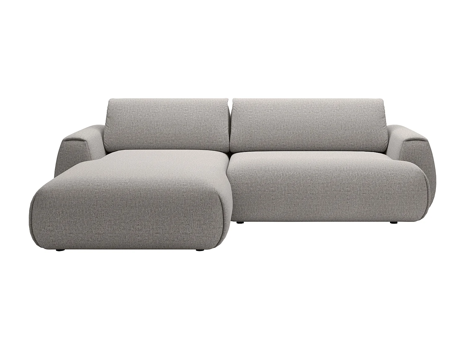 Canapé d'angle gauche convertible en tissu chenille gris MONELIA