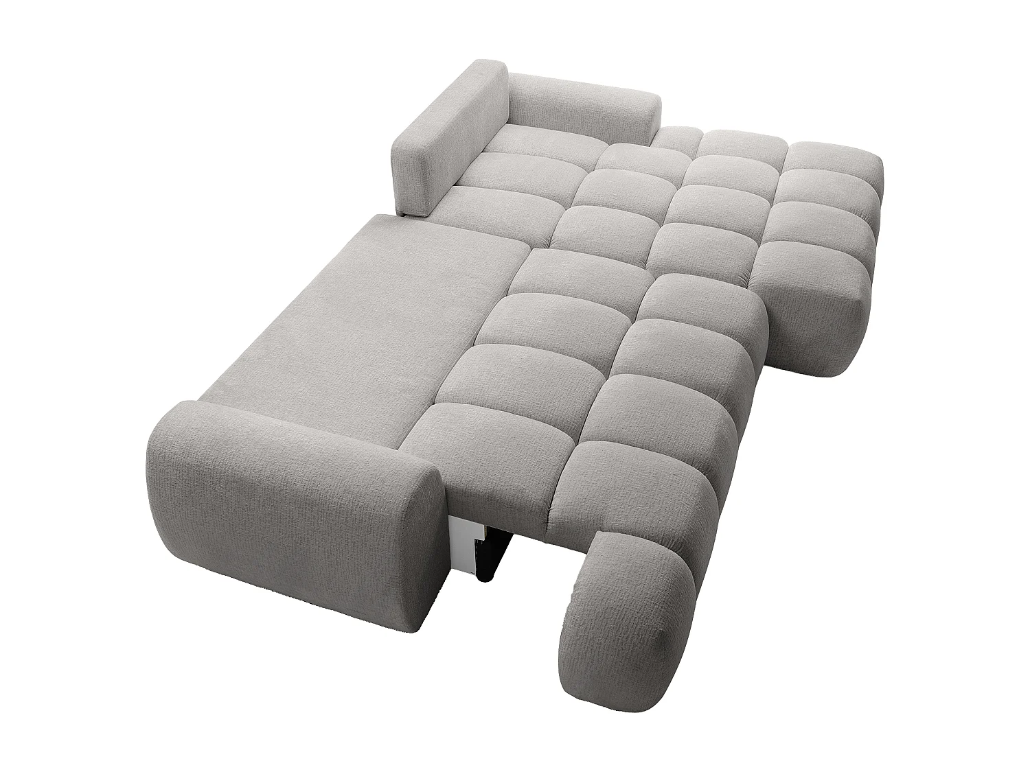 Canapé d'angle droit convertible en tissu chenille gris FARNETA