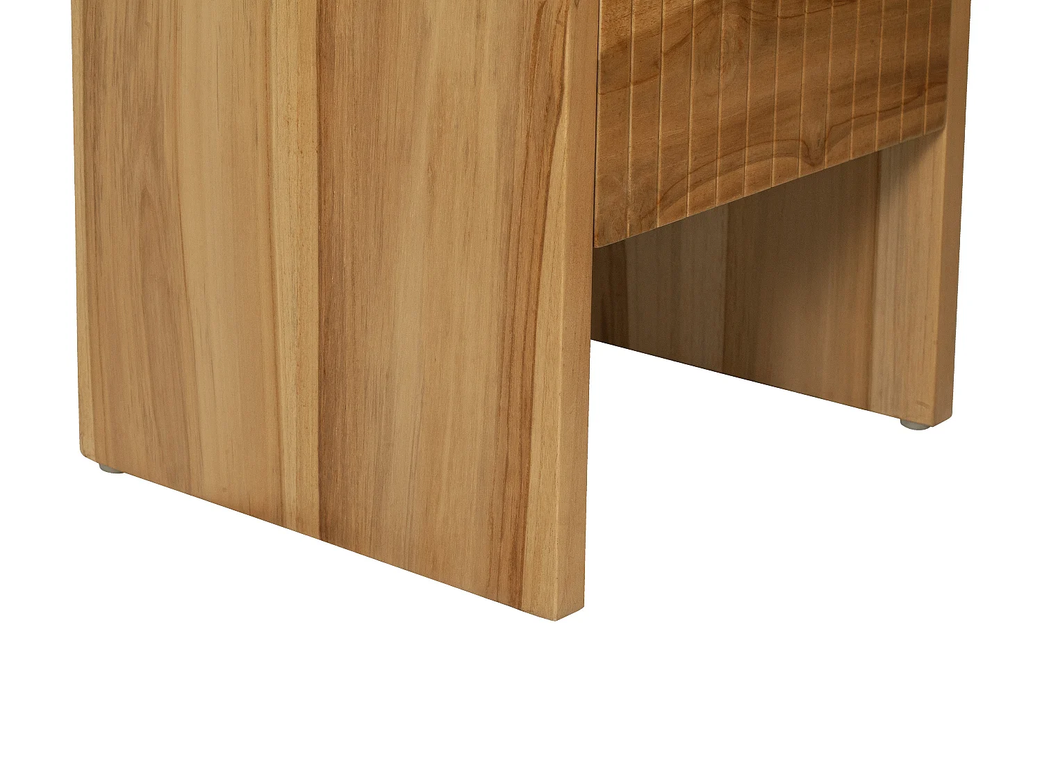 Lot de 2 tables de chevet 1 tiroir et 1 niche - Bois de teck - Coloris : Naturel - REVUKA