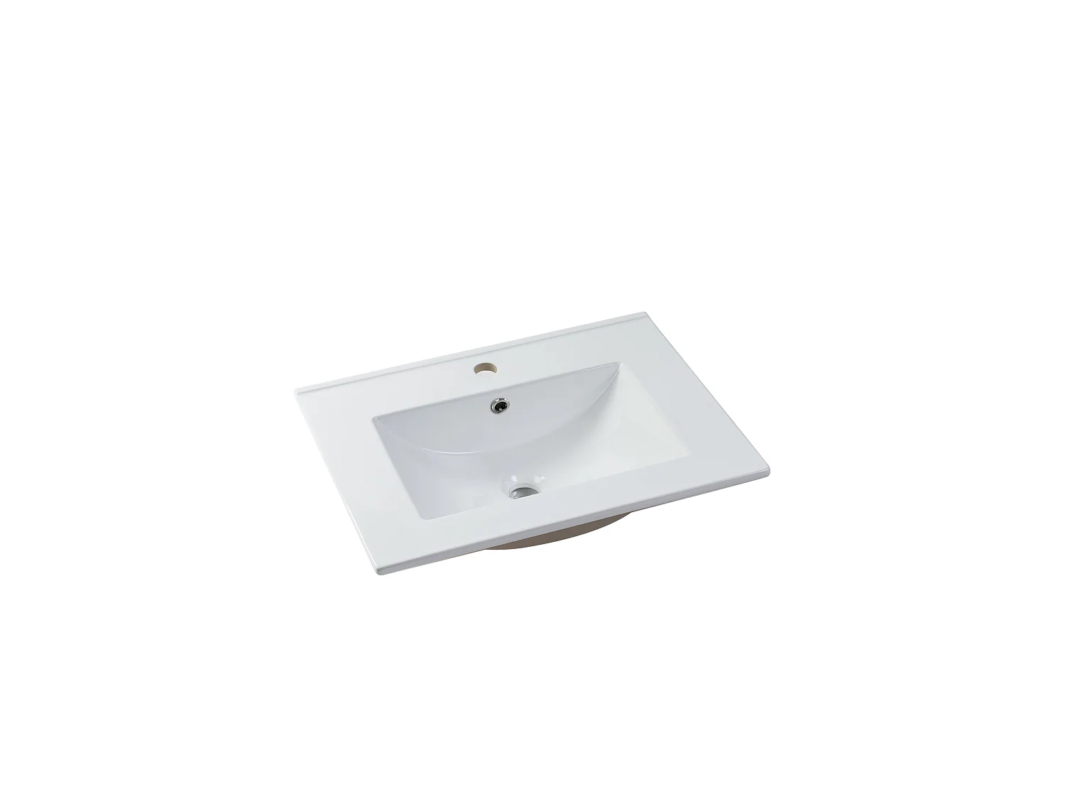 Meuble de salle de bain suspendu avec vasque à encastrer - Beige - 60 cm - LAVENA