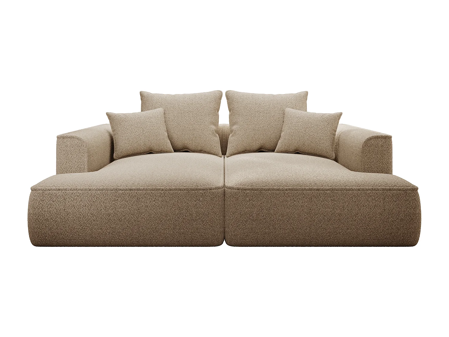 Canapé 3 places confort assise profonde en tissu chenille taupe PINETA