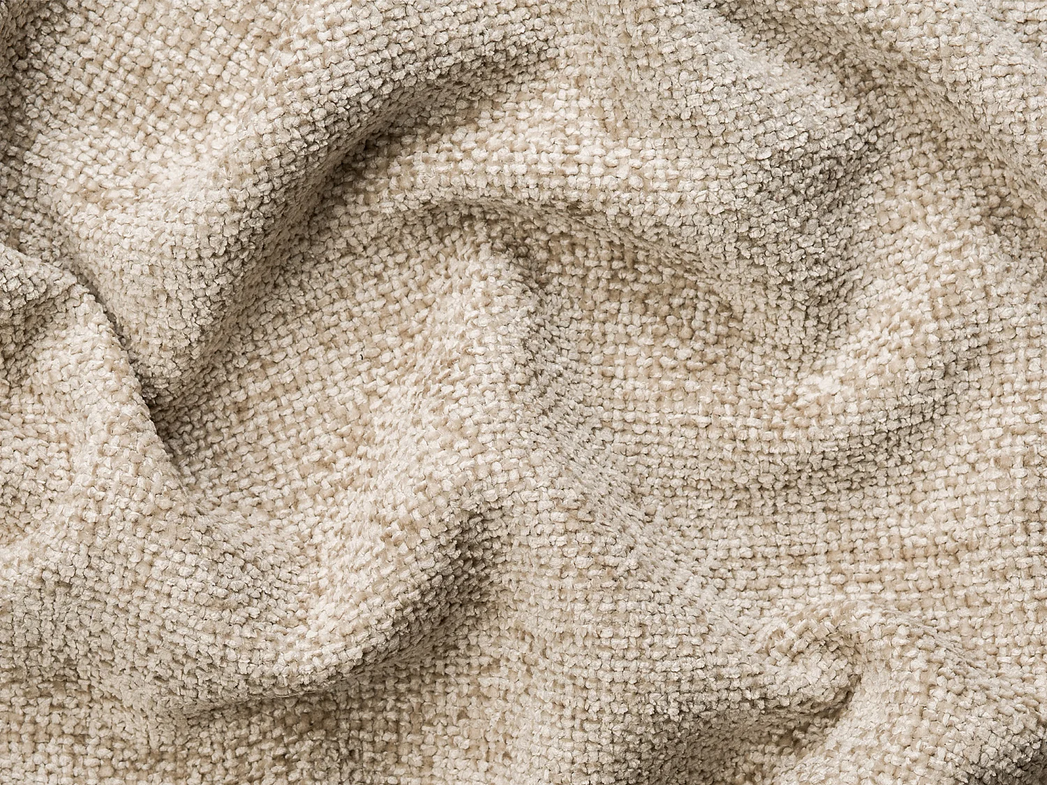 Canapé 3 places confort assise profonde en tissu chenille taupe PINETA