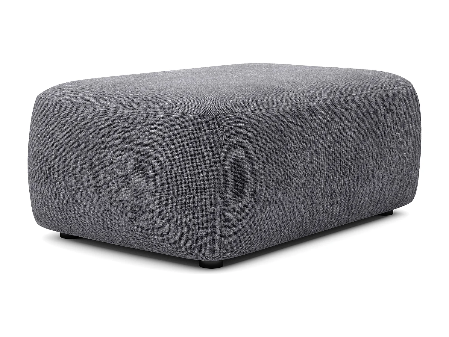 Pouf en tissu texturé gris anthracite DAVISO