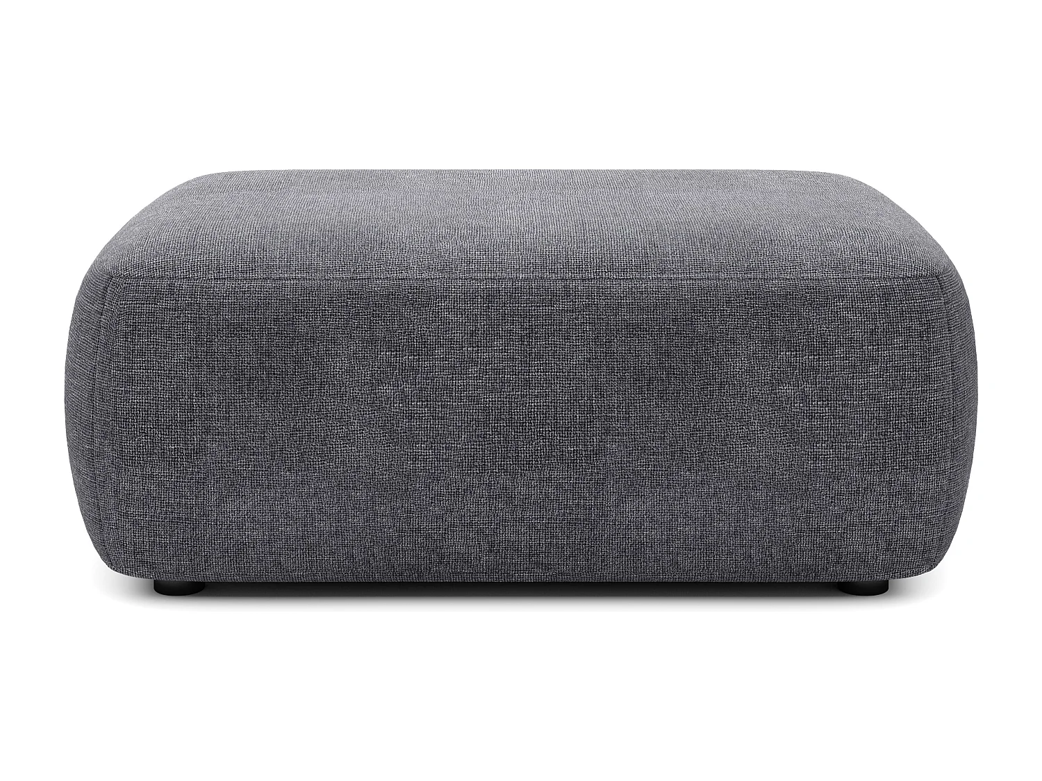Pouf en tissu texturé gris anthracite DAVISO