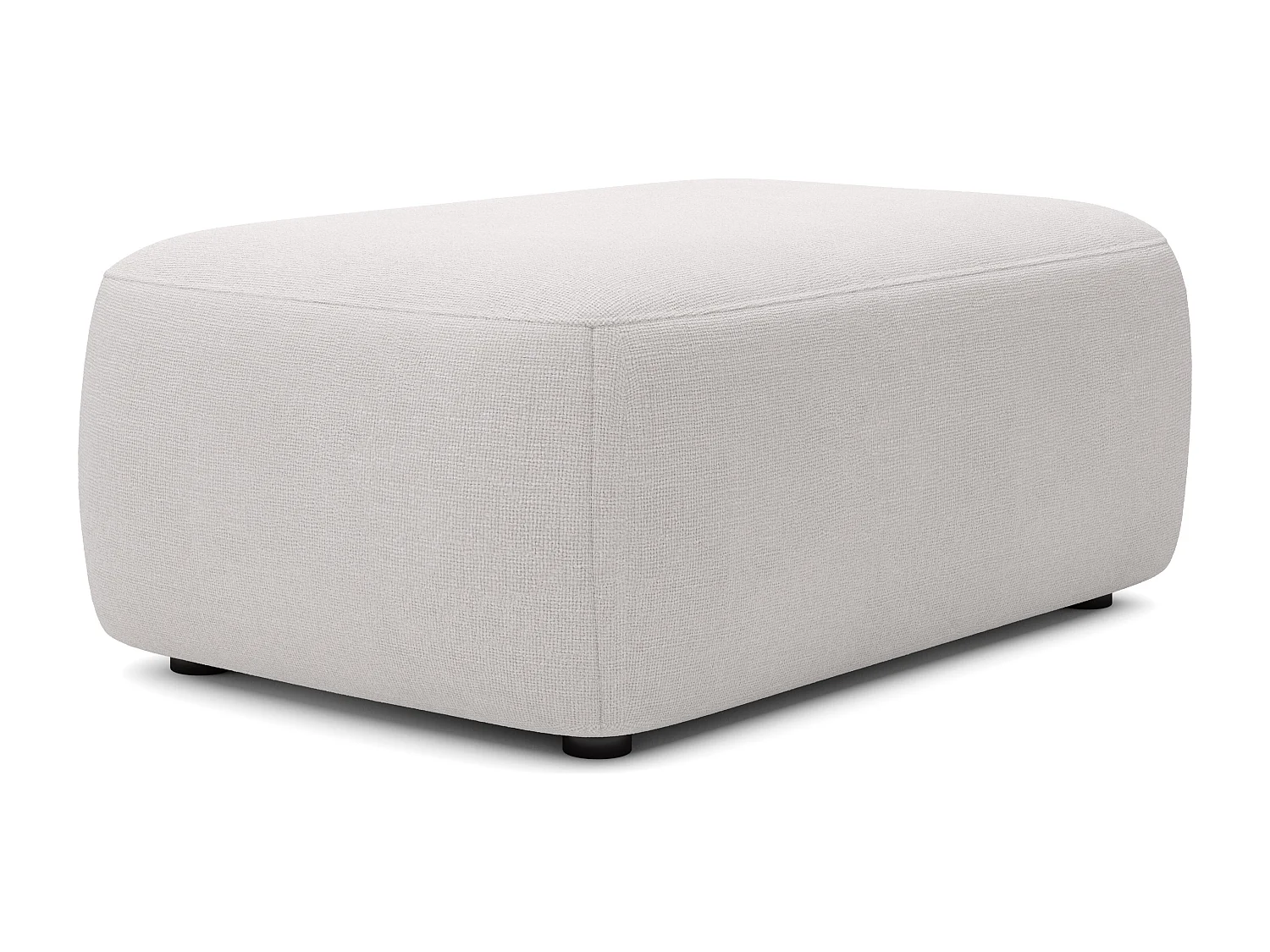 Pouf en tissu texturé beige DAVISO