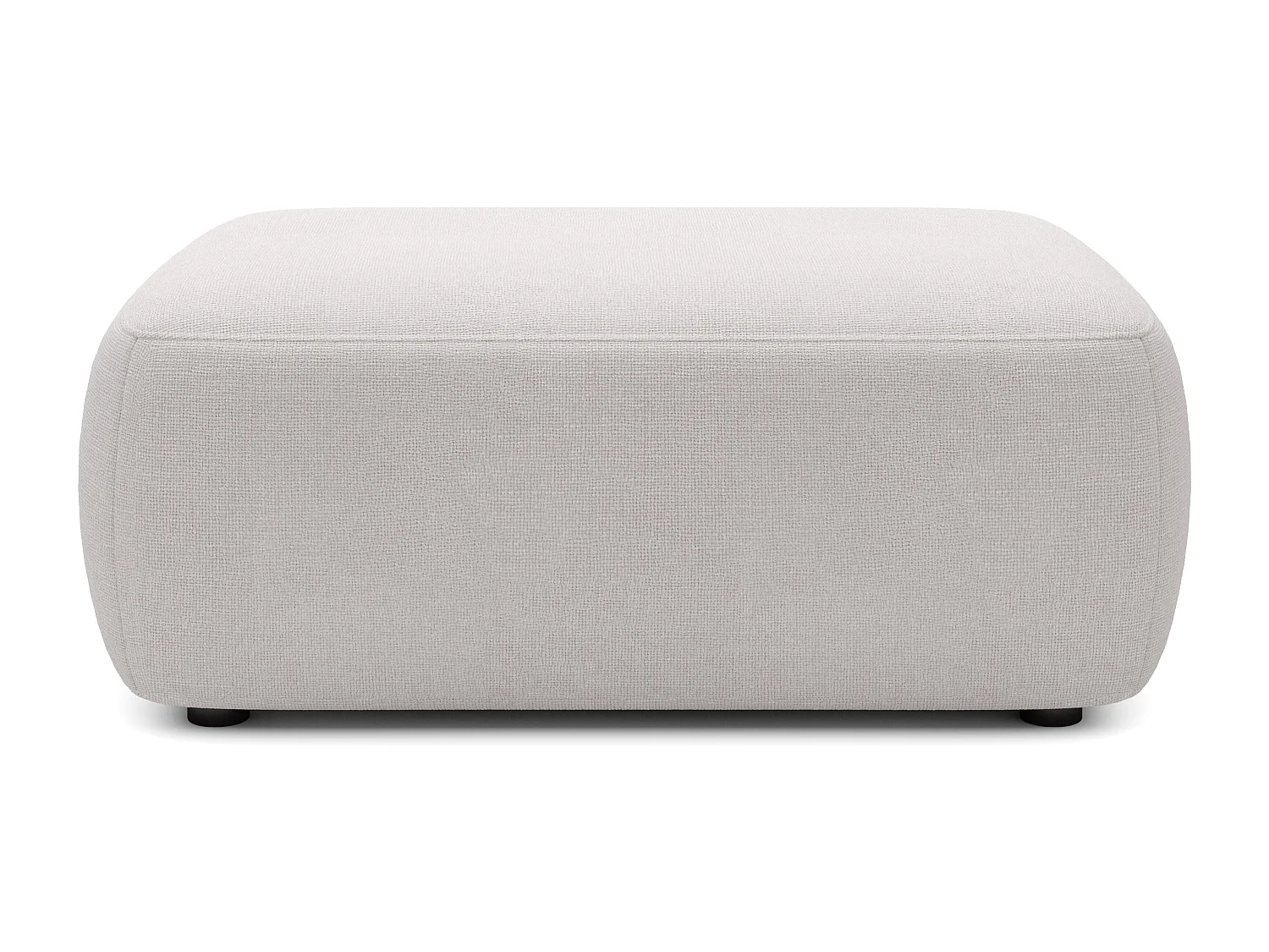 Pouf en tissu texturé beige DAVISO