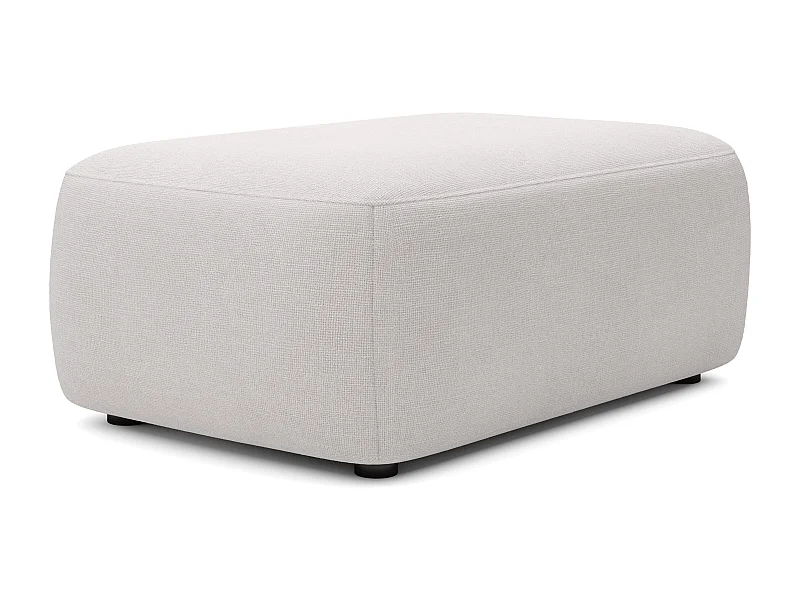 Pouf en tissu texturé beige DAVISO