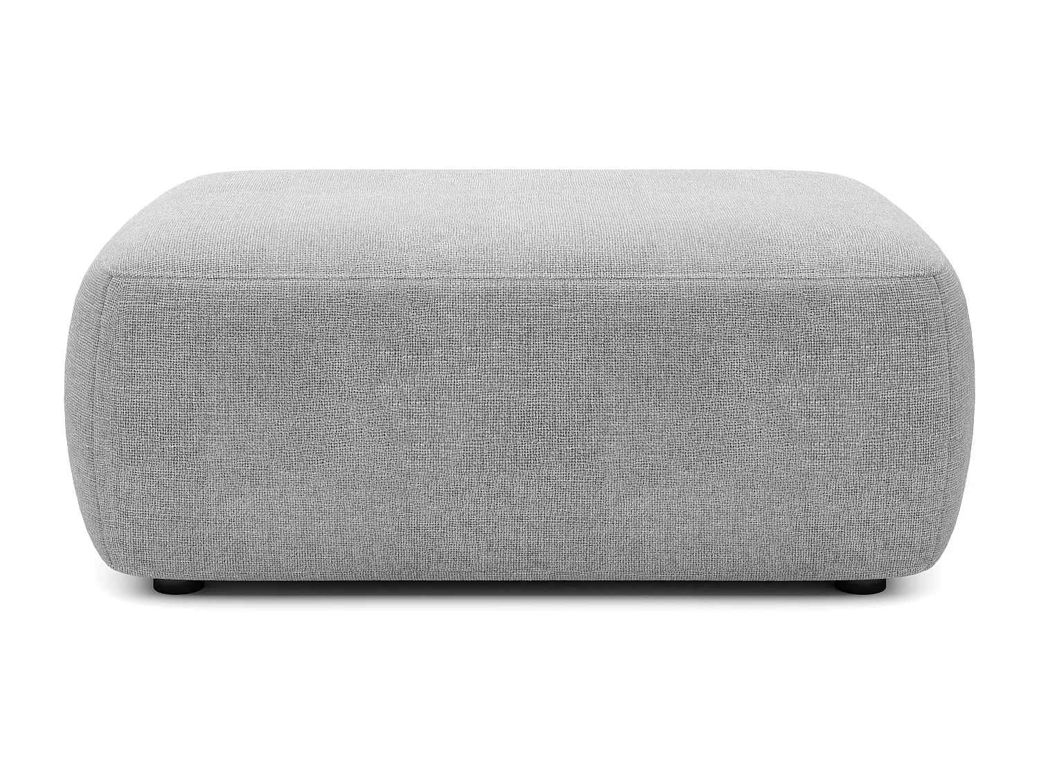 Pouf en tissu texturé gris clair DAVISO