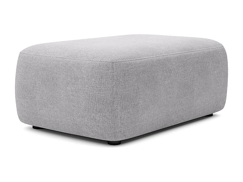 Pouf en tissu texturé gris clair DAVISO
