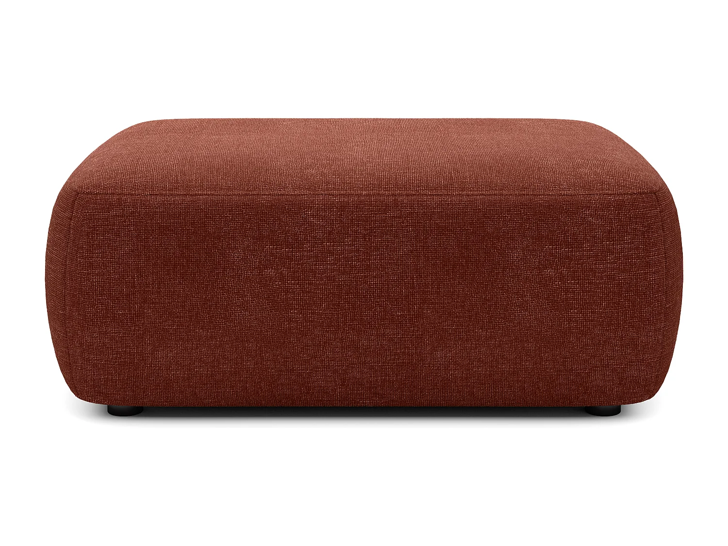 Pouf en tissu texturé terracotta DAVISO