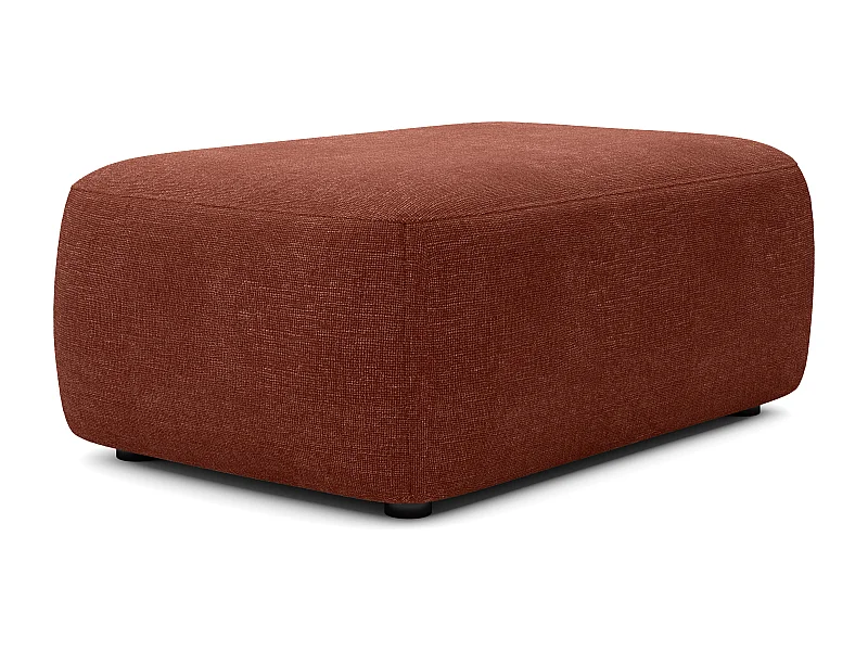 Pouf en tissu texturé terracotta DAVISO