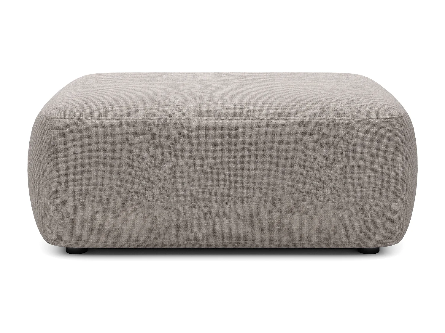 Pouf en tissu texturé taupe DAVISO