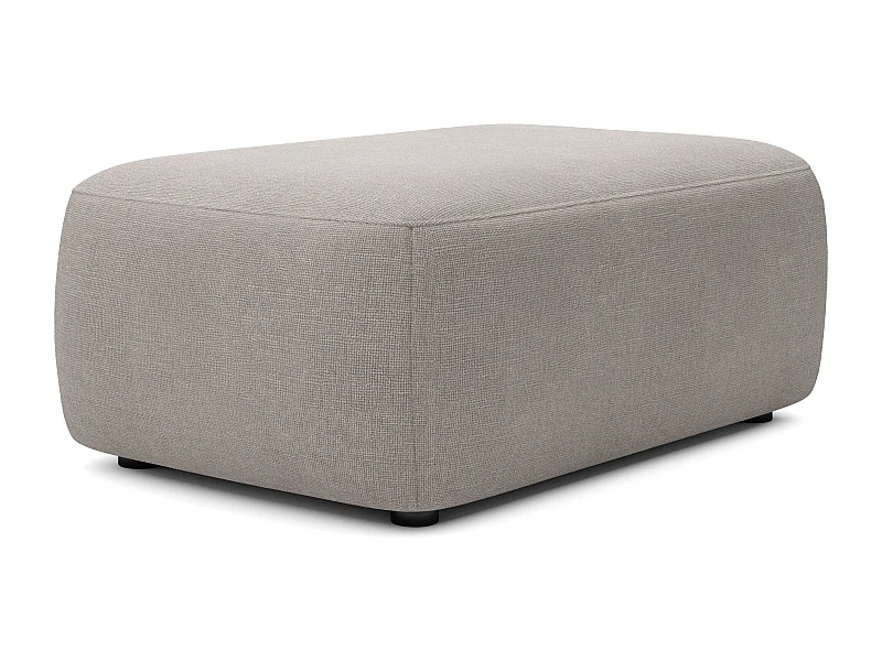 Pouf en tissu texturé taupe DAVISO