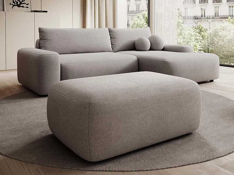 Pouf in Tessuto testurizzato talpa - DAVISO