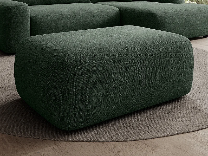 Pouf in Tessuto testurizzato verde abete - DAVISO