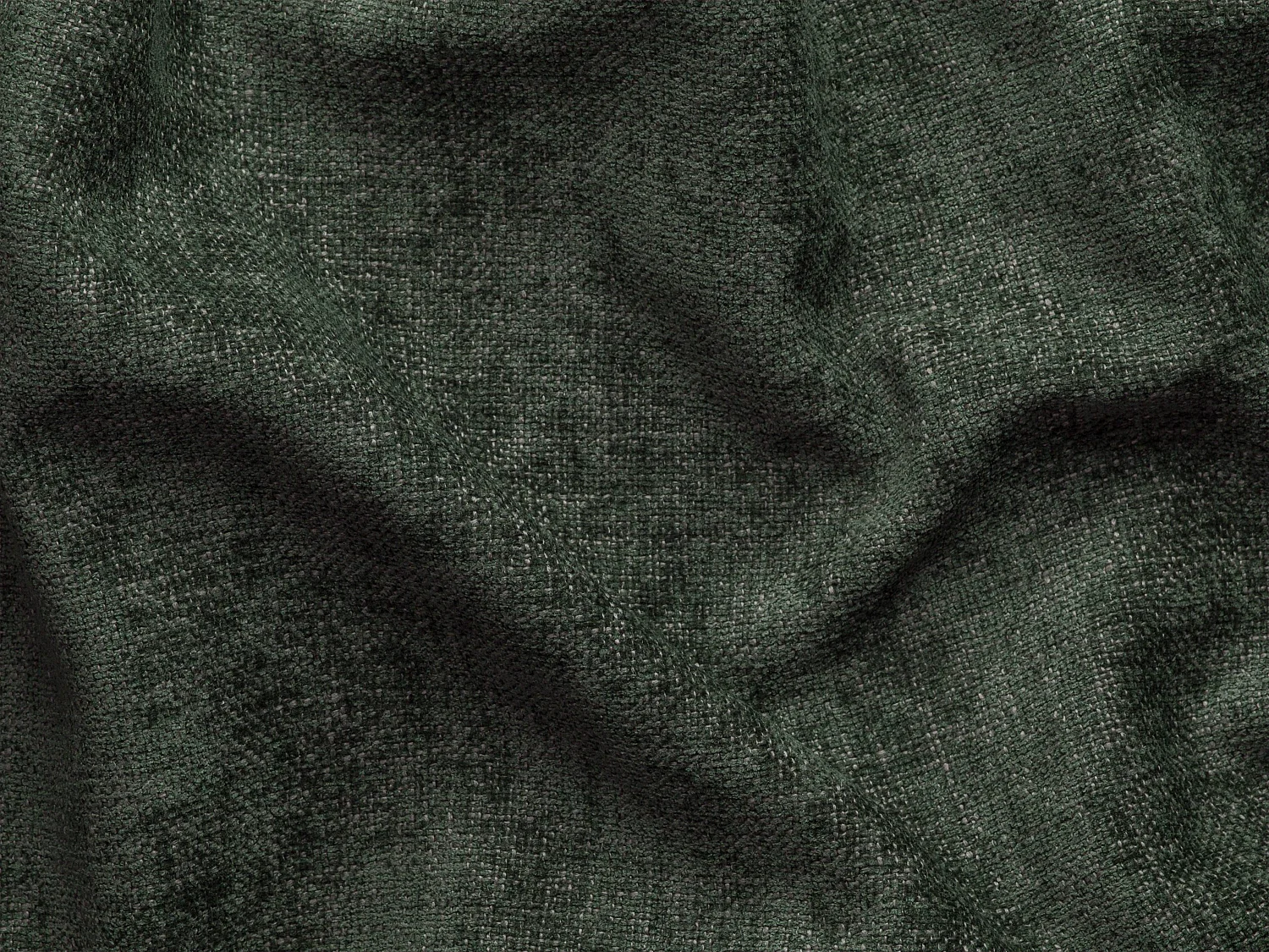 Grand canapé d'angle droit panoramique convertible en tissu texturé vert sapin DAVISO