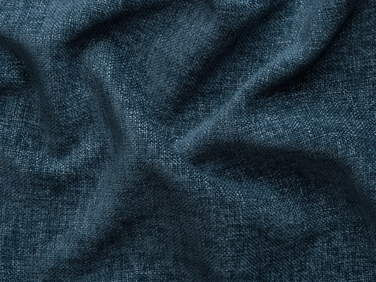 Grand canapé d'angle gauche panoramique convertible en tissu texturé bleu DAVISO