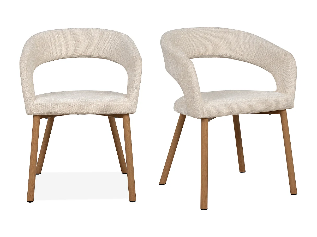 Lot de 2 chaises en tissu H60 cm - FREJA