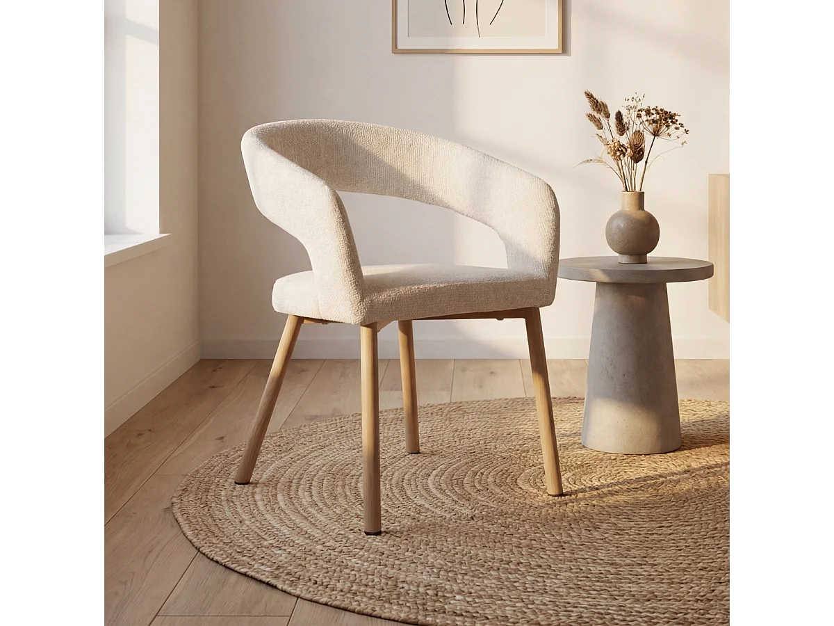 Lot de 2 chaises en tissu H60 cm - FREJA